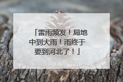雷雨频发！局地中到大雨！雨终于要到河北了！