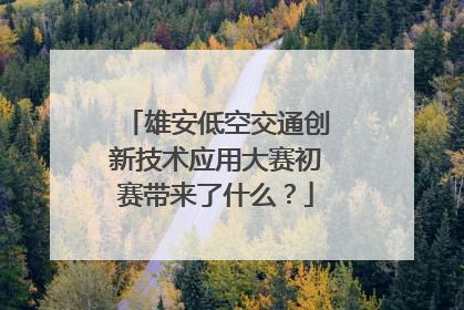 雄安低空交通创新技术应用大赛初赛带来了什么？