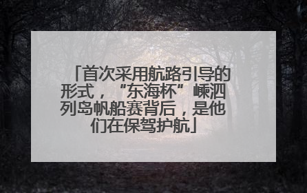 首次采用航路引导的形式，“东海杯”嵊泗列岛帆船赛背后，是他们在保驾护航
