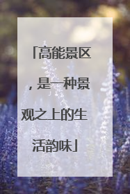 高能景区，是一种景观之上的生活韵味