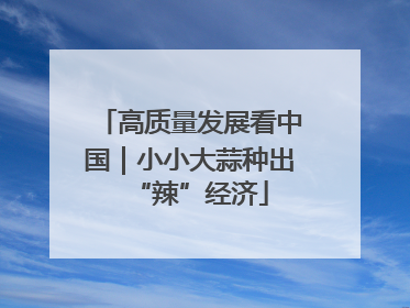 高质量发展看中国｜小小大蒜种出“辣”经济