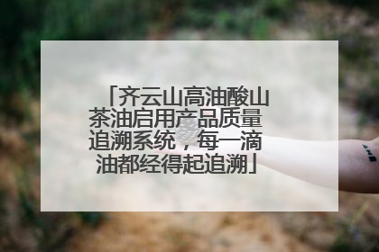 齐云山高油酸山茶油启用产品质量追溯系统，每一滴油都经得起追溯