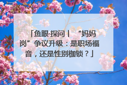 鱼眼·探问丨 “妈妈岗”争议升级：是职场福音，还是性别枷锁？