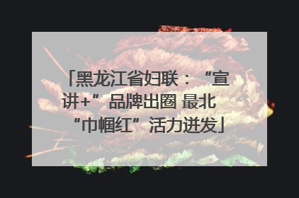 黑龙江省妇联：“宣讲+”品牌出圈 最北“巾帼红”活力迸发