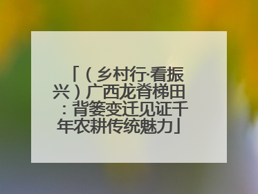 （乡村行·看振兴）广西龙脊梯田：背篓变迁见证千年农耕传统魅力