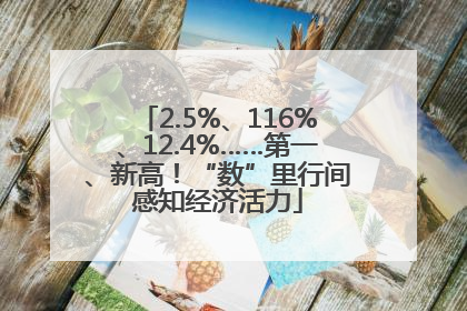 2.5%、116%、12.4%……第一、新高！“数”里行间感知经济活力