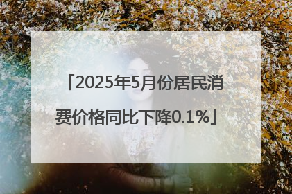 2025年5月份居民消费价格同比下降0.1%
