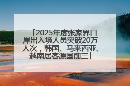 2025年度张家界口岸出入境人员突破20万人次，韩国、马来西亚、越南居客源国前三