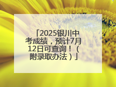 2025银川中考成绩，预计7月12日可查询！（附录取办法）