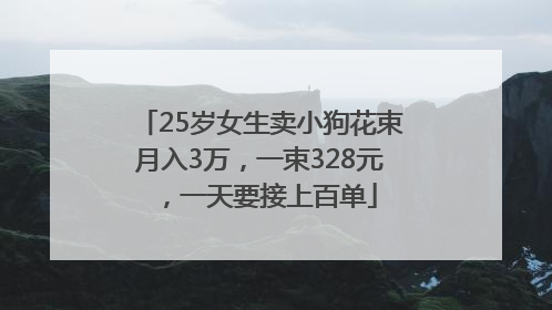 25岁女生卖小狗花束月入3万，一束328元，一天要接上百单