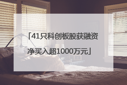 41只科创板股获融资净买入超1000万元