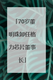 70岁董明珠卸任格力芯片董事长