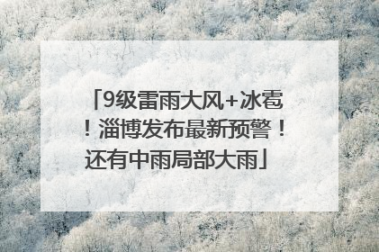 9级雷雨大风+冰雹！淄博发布最新预警！还有中雨局部大雨
